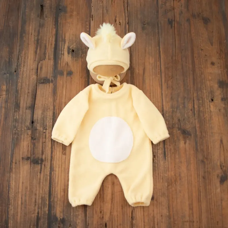 Yellow Horse Outfit Set with Tail Horse - Newborn Photography Props - Image 2